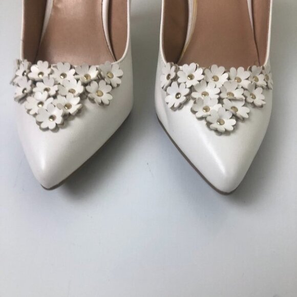 Lauren Conrad Women's White Petal Flowers High Heel Pumps  Size 9.5 M - Picture 6 of 11
